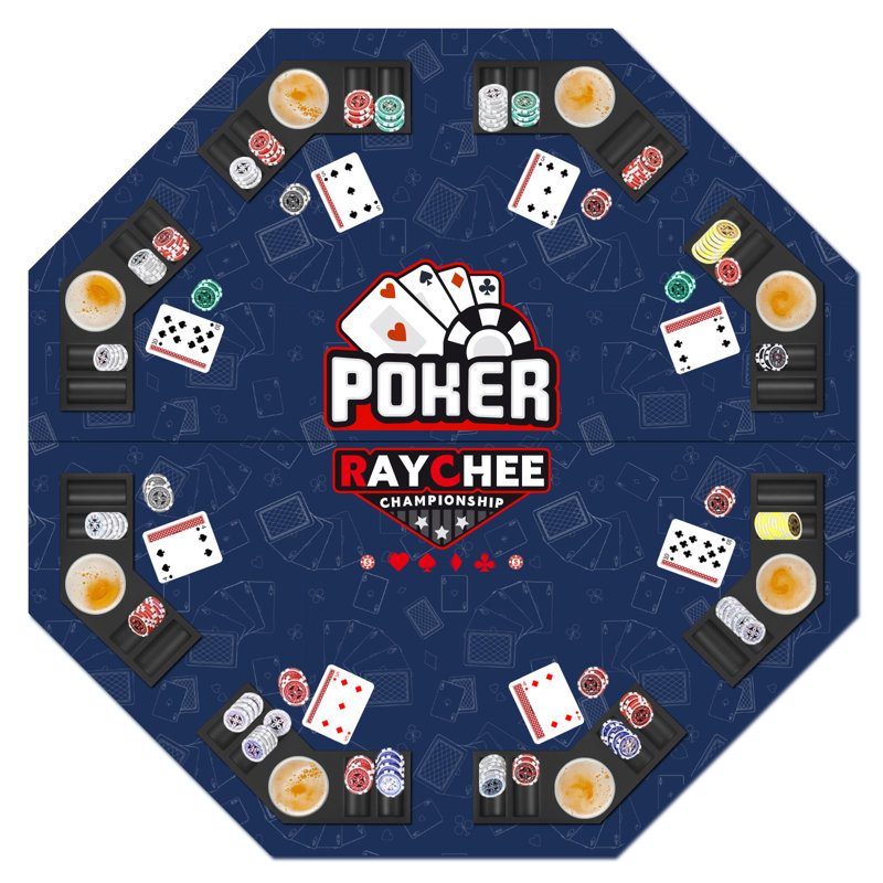 Plateau de table 48 joueurs pliable 48 po, plateau de table de poker portable antidérapant avec plateaux à jetons, porte-gobelet et sac de transport