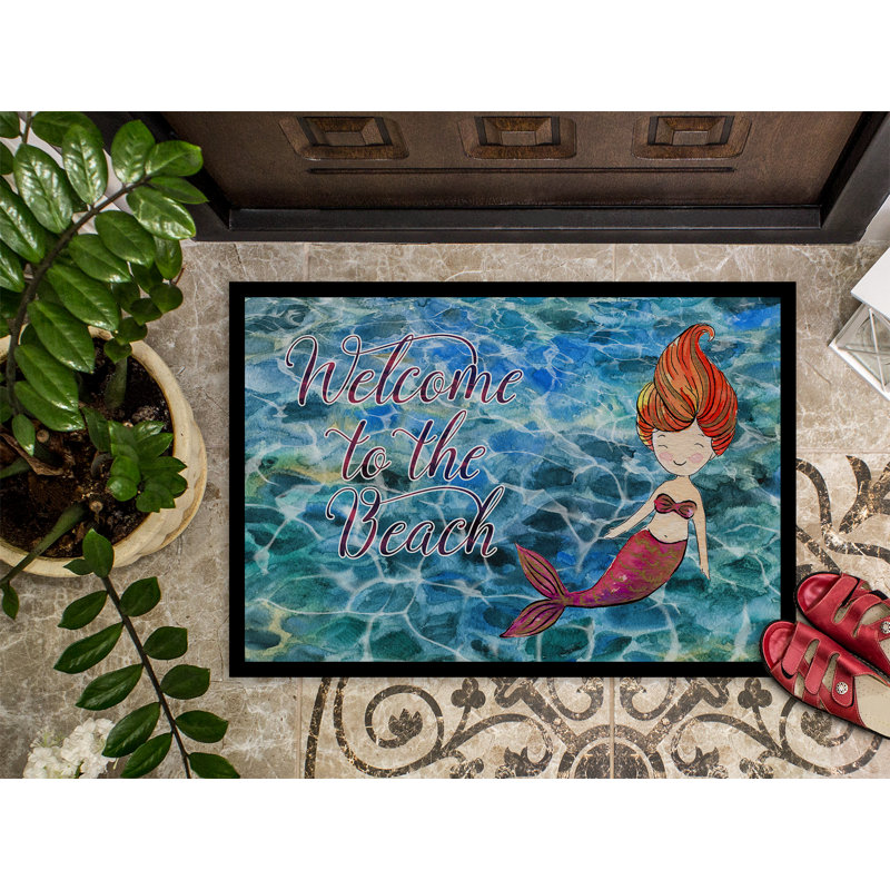 Tapis d'entrée antidérapant Agnew Water Welcome, Rectangle 1 pi 6 po x 2 pi 3 po