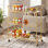 Chariot-bar doré, grand chariot de service de bar avec tablette à miroir à 3 niveaux, porte-bouteilles, porte-verres, cuisine, 38 x 86 x 90 cm, or