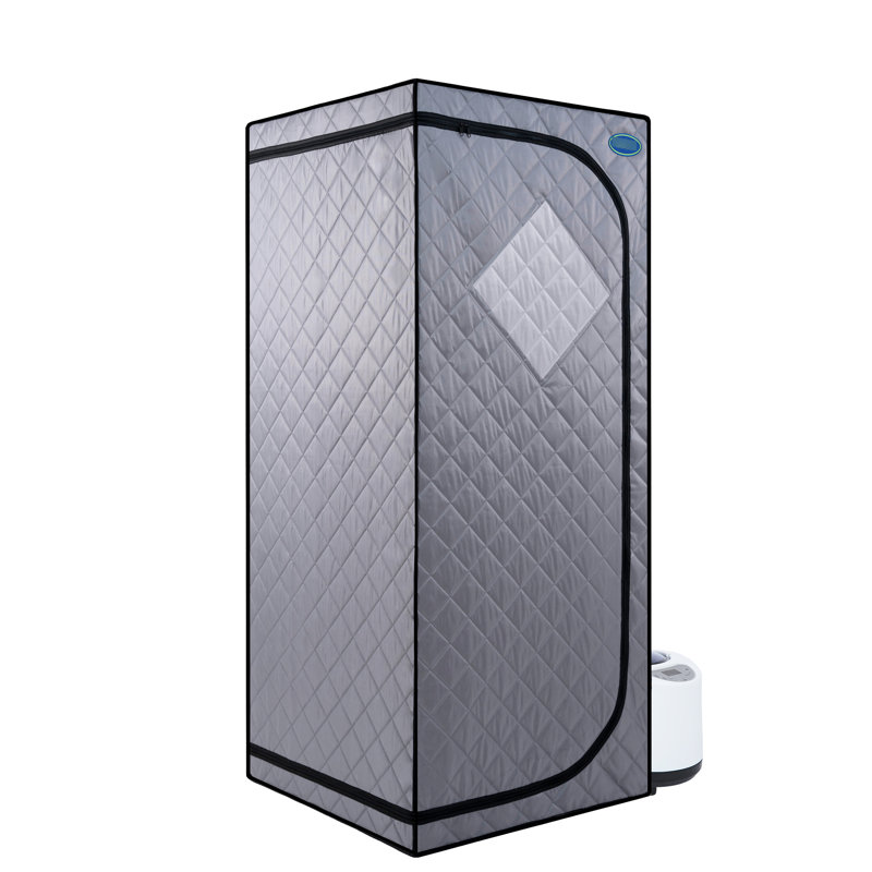 Portable Steam For Home - Personal Spa Enjoyment Zone. Grey. 2.2L Generator. 150F Max Heat. Approved. Remote Controlled With Timer. Foldable Chair. Waterproof & Heatproof Material. Easy Installation