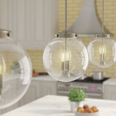 Luminaire suspendu sphère simple à 2 lumières Adamell