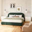 Dark Green Velvet Soft Bed: Light Luxury Texture, Adding A High-End Atmosphere To Bedroom,King-1338692918-1338693320