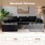 Canapé modulaire en L modulaire Cloud, revêtement en chenille douce avec dossier moelleux et coussins décoratifs, canapé confortable-378509709