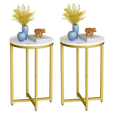 Ensemble de 2 tables d'appoint de table d'appoint 2 pièces de 16 pouces Modern Modern
