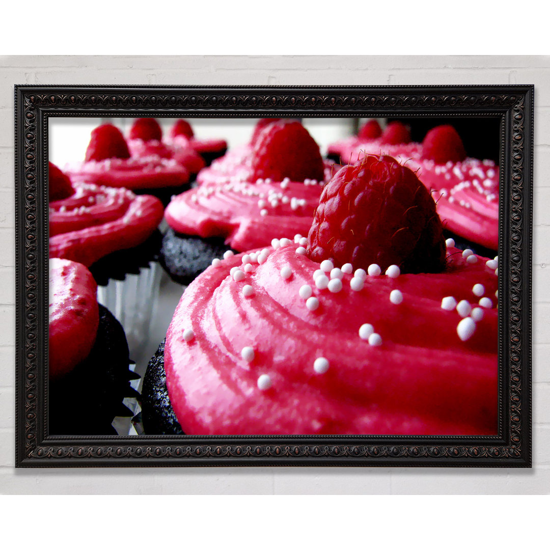 Gerahmtes Wandbild Pink Cupcakes