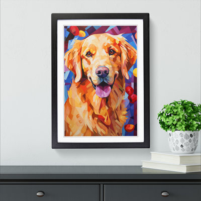 Golden Retriever Cubism - Framed Print