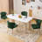 4 Piece Modern Tufted Velvet Wingback Green Side Chair with Metal Legs-1387794426
