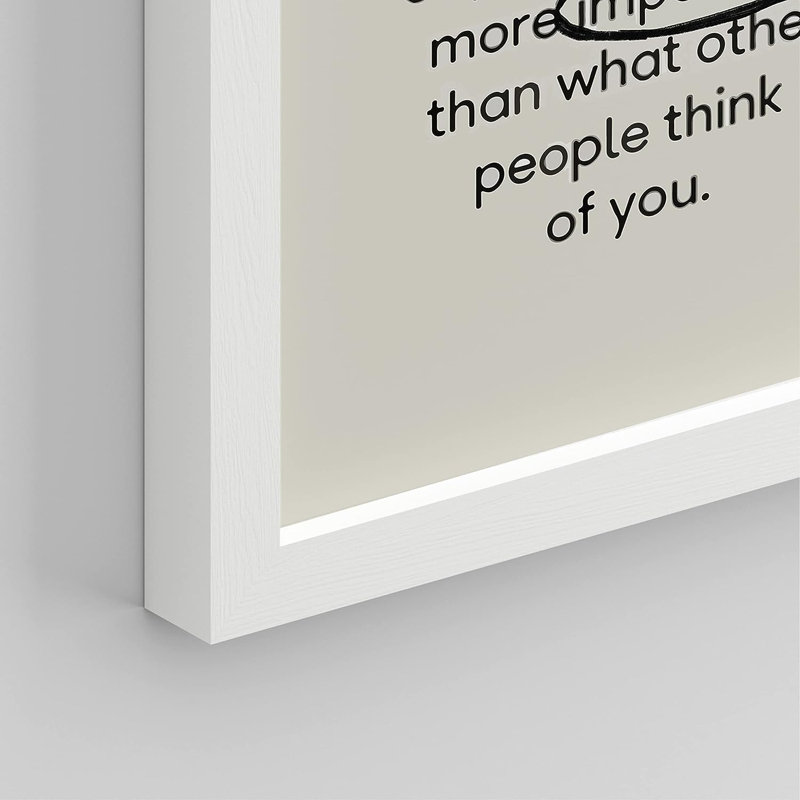 «Duotone Inspirational Saying Motto», reproduction encadrée de 4 pièces, H 14 po x l 11 po x P 1 po, Cadre blanc