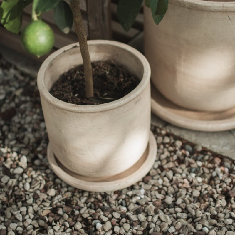 Sand Terra Pot, 10.24" H x 9.06" W x 9.06" D