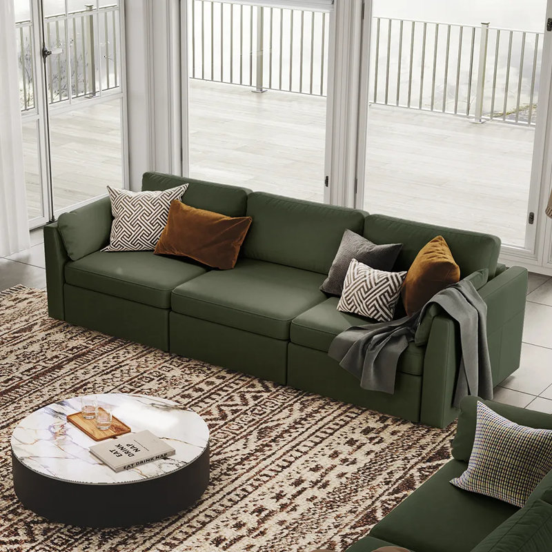 Canapé modulaire rembourré, Vert