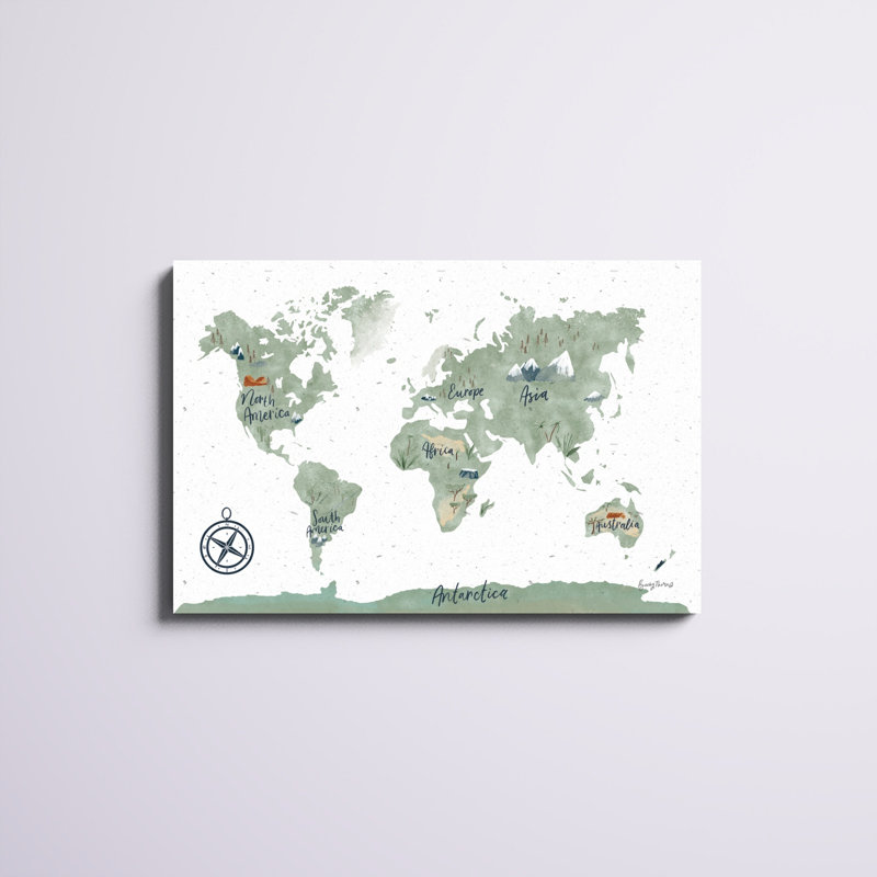 «Scandimap I» par Becky Thorns - impression sur toile tendue, H 24 po x l 36 po