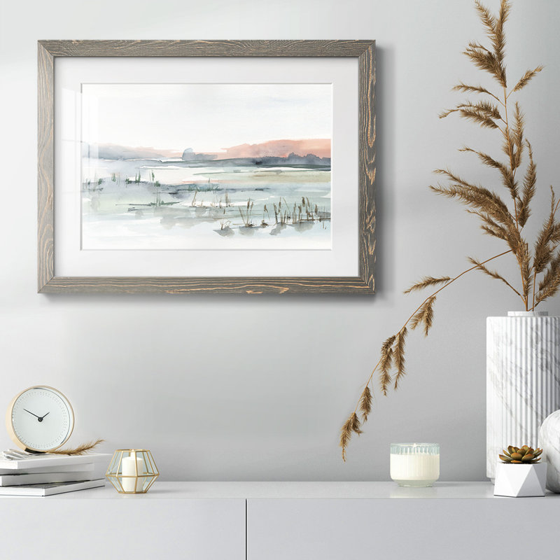 Marsh Cattails II - impression d'un seul cadre photo, Gris, H 26 po x l 38 po x P 1,5 po