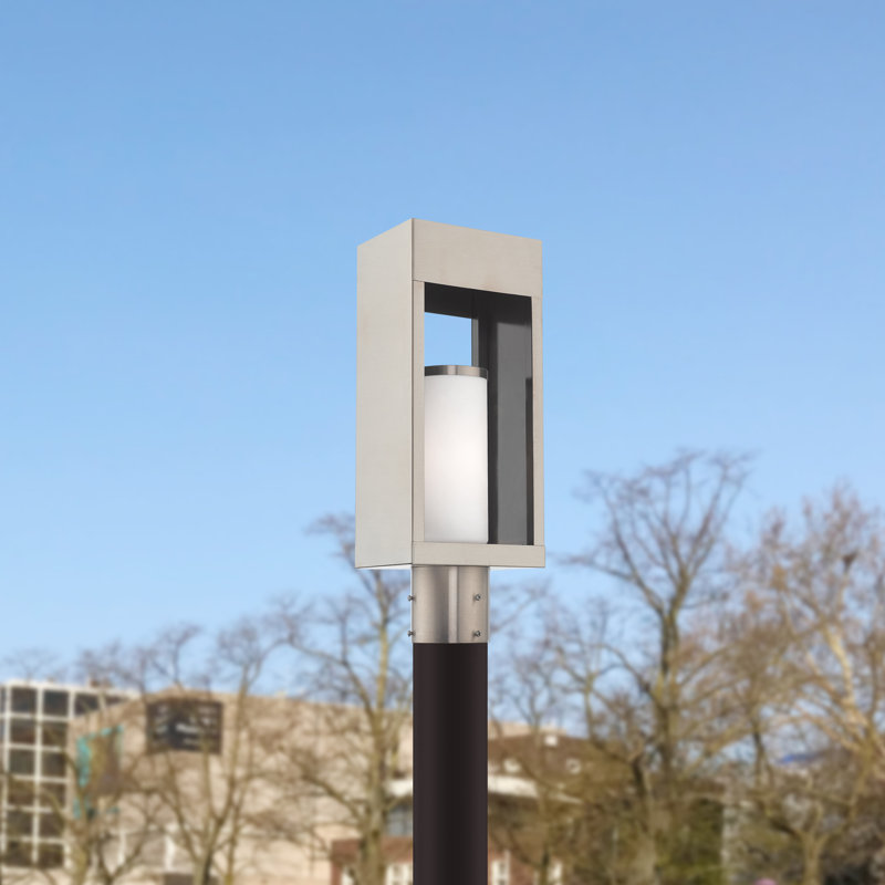 Tête de lanterne câblée à 1 lumière Saramarie, H 16,5 po x l 6,25 po x P 4,63 po, Nickel brossé