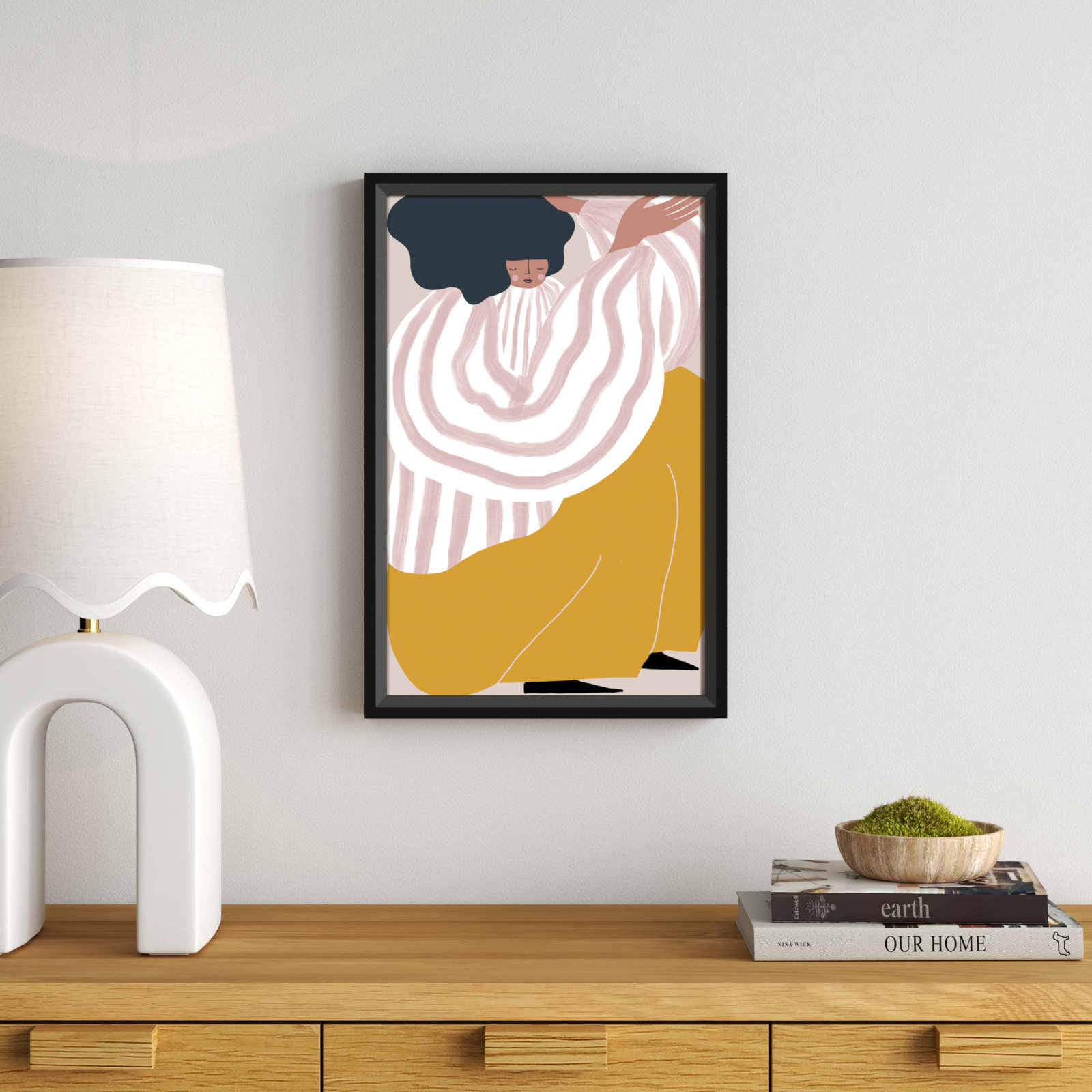 Quarantine Series Portrait 1 Print, Black, 21" H x 14" W x 2" D