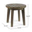 Table d'appoint d'extérieur 16 po en bois d'acacia, finition grise