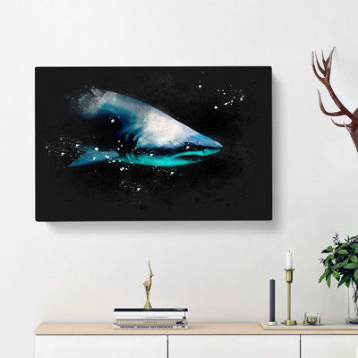 Shark In The Shadows - Wrapped Canvas