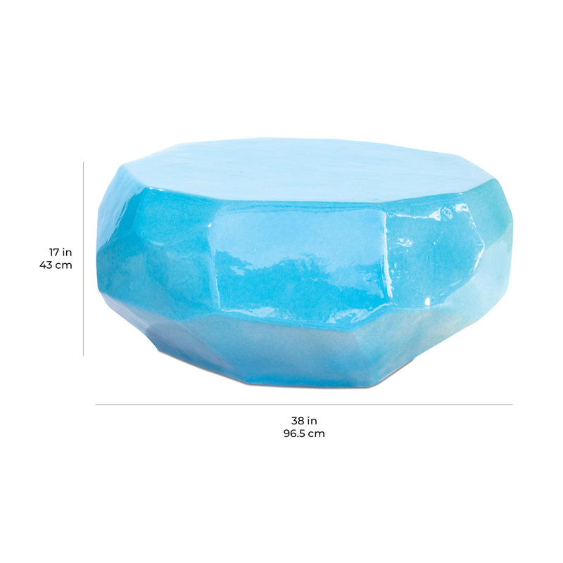 Perpetual Outdoor Coffee Table , 38'' in. W 38'' in. D, Turquoise Blue