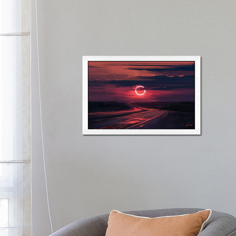 Solar Eclipse by Alena Aenami - Print on Canvas, 101.6 cm H x 66.04 cm W, White Framed
