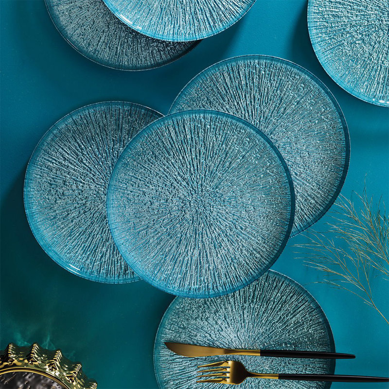 Fairmont Park Adonya Glass Platter, Light Blue