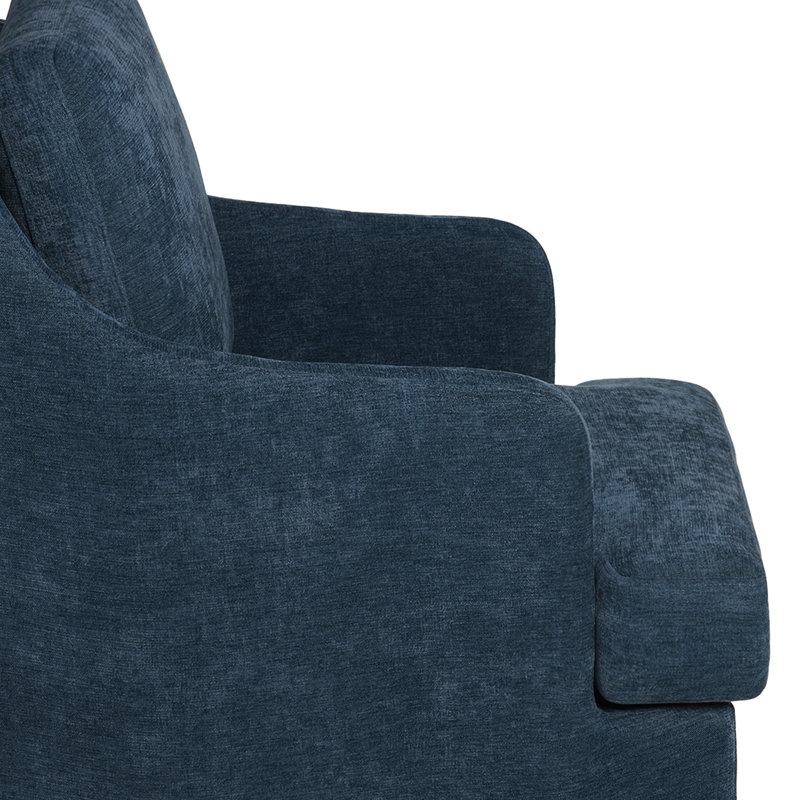 Fauteuil pivotant rembourré en chenille, Bleu très foncé
