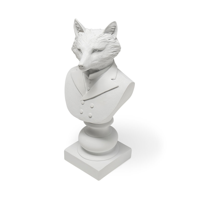 Figurines de renard en résine, Blanc