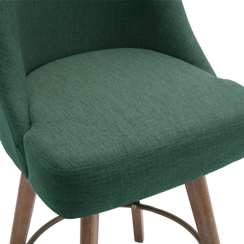 Tabouret pivotant rembourré Mangu (ensemble de 2), Vert