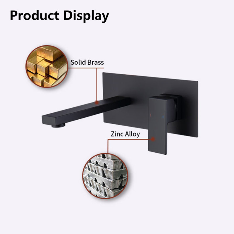 Wall Mount Bathroom Faucet, Matte black