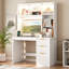 MDF Computer Desk with Built-In Electrical Outlet-350558315