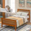 Lit plateforme en bois avec tête de lit et pied de lit-1461815333