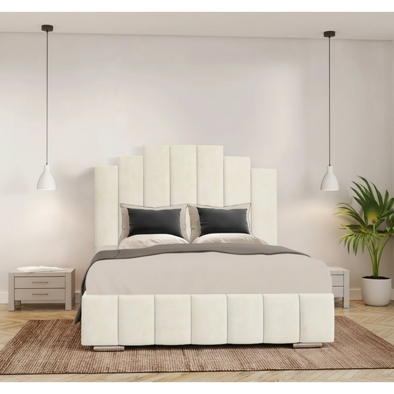Chazlynn Upholstered Bed, Single (3'), Cream
