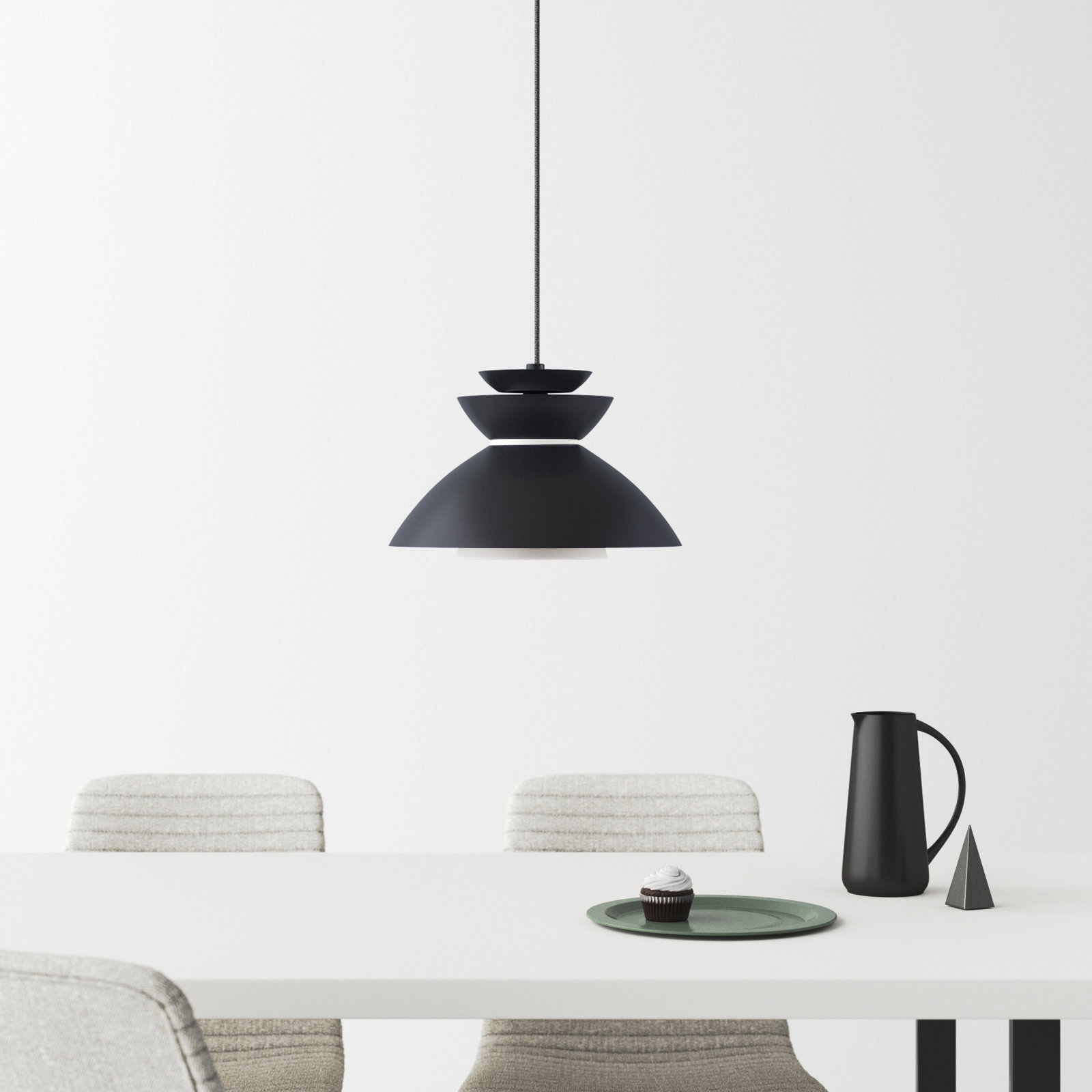 Hannes Dimmable Dome Single Light Pendant, Black