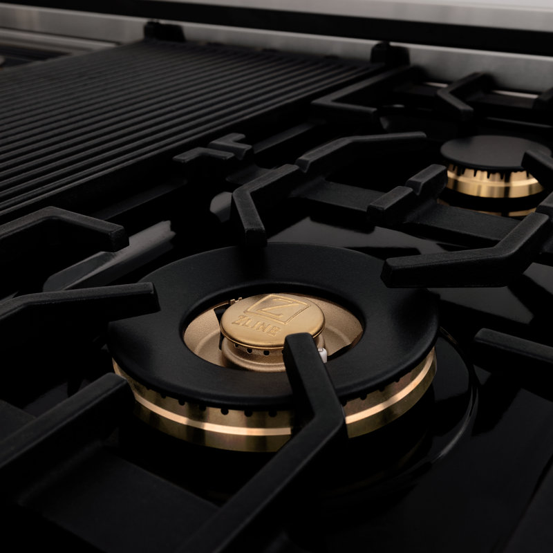 ZLINE Autograph 60" Legacy Dual Fuel Range w/ 9 Burners, Gold Stainless Steel