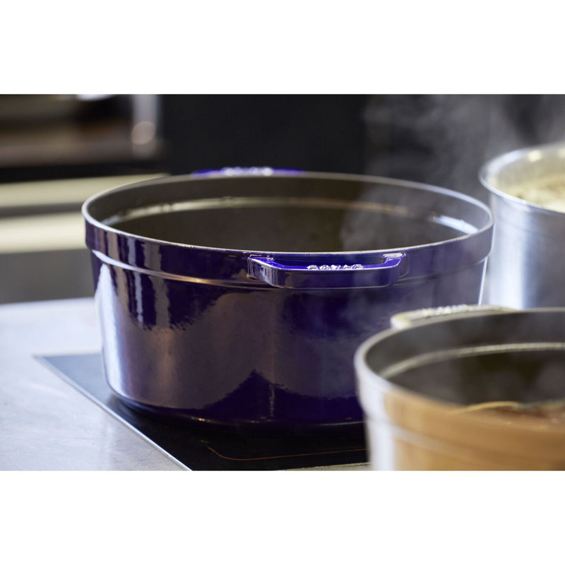 La Cocotte Cast Iron Round Cocotte, 9 quarts, Dark Blue