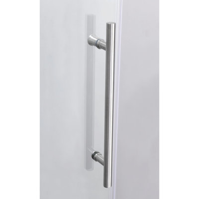 Porte de douche en verre trempé de 60 po de largeur x 76 po de hauteur, nickel brossé, gros rouleaux, rail carré, autonettoyant, imperméable, porte de flux de bain trempé de 3/8 po, imperméable pour
