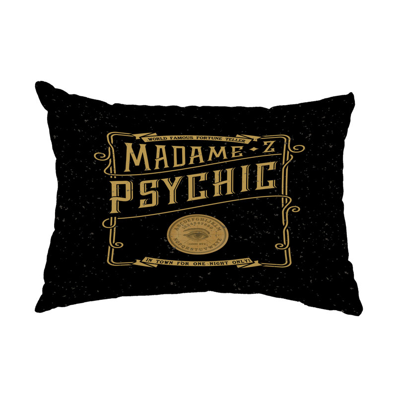  Coussin lombaire intérieur / extérieur The Psychic Eye, Noir / Jaune