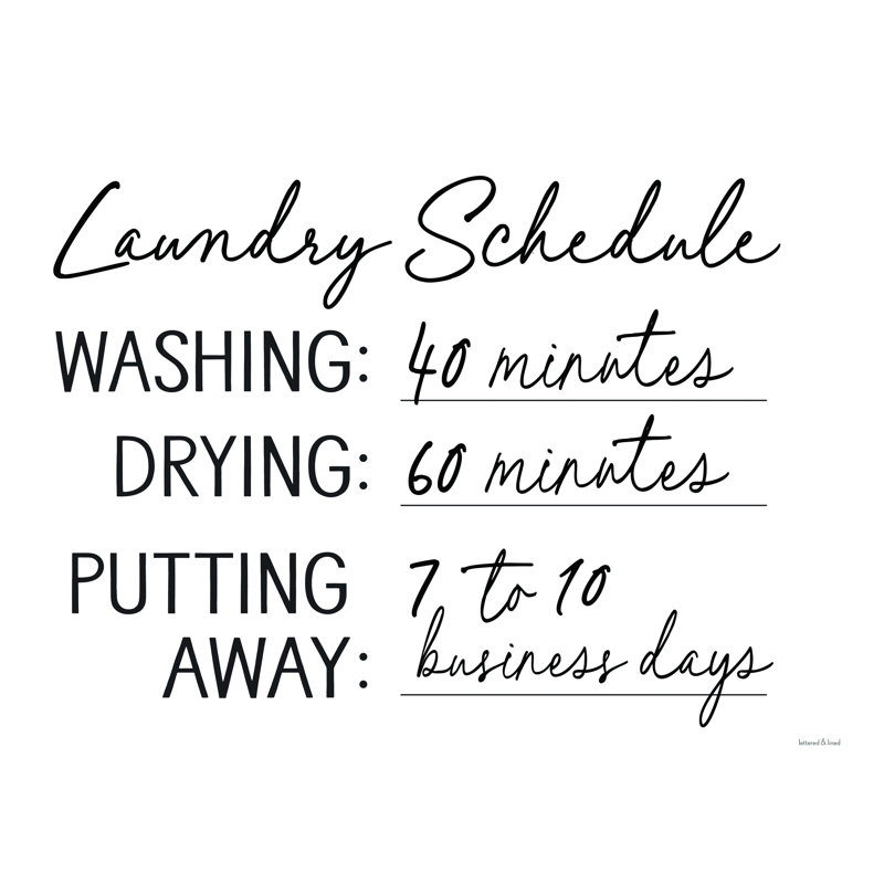 " Laundry Schedule ", 12" H x 16" W