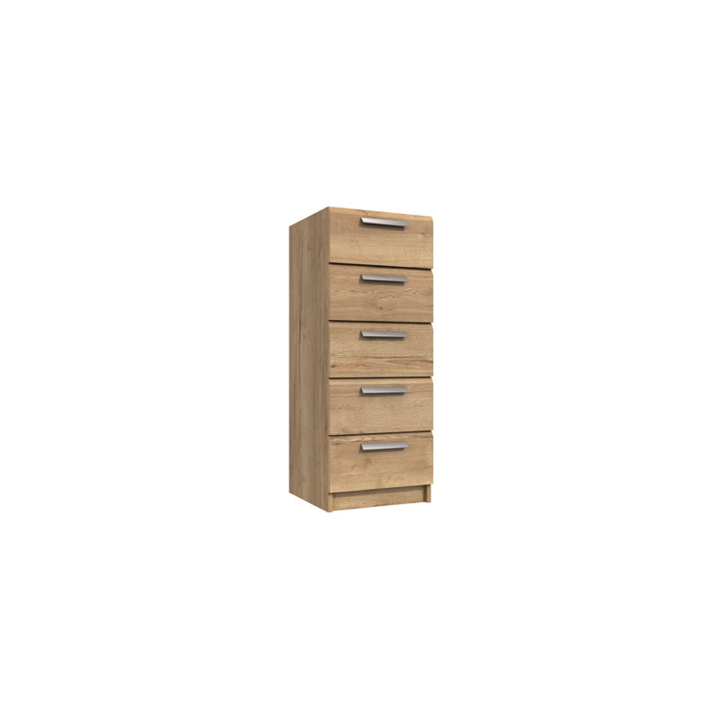 Harvey-Lee 38 cm W Chest of 5 Drawers, Natural Rustic Oak