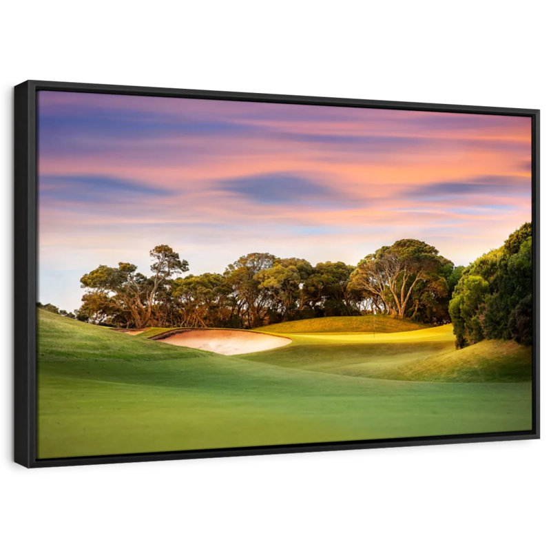 " Golf Course Sundown ", 40" H x 27" W