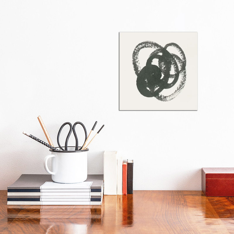 Scribbly Black II by Moira Hershey - Wrapped Canvas Print, 30.48 cm H x 30.48 cm W