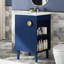 Meuble-lavabo de 20 po, style français, bleu, avec lavabo intégré et installation de plomberie facile
