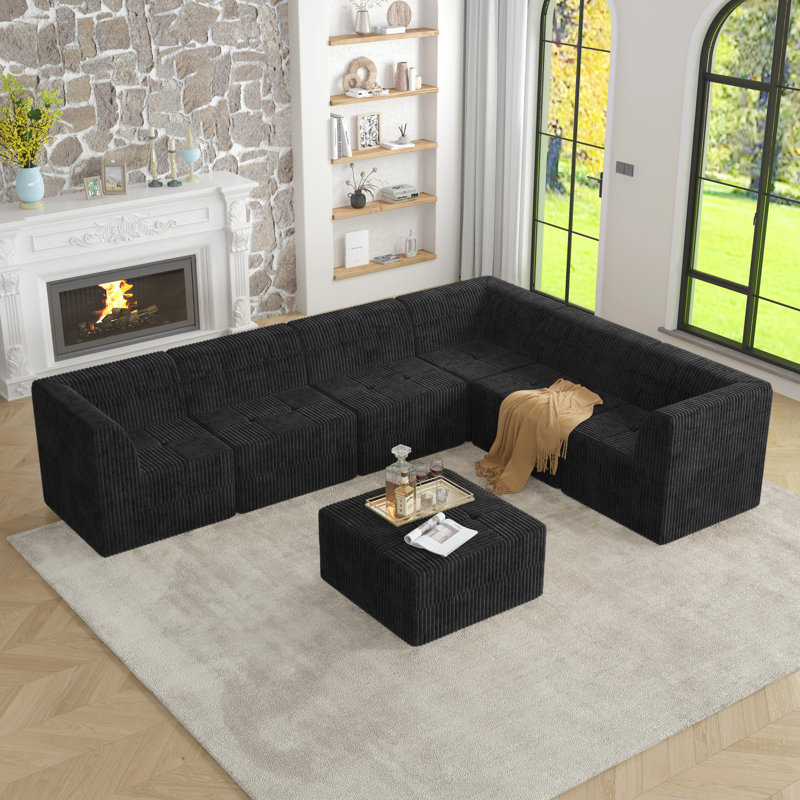 Canapé modulaire en forme de L, canapé compressé bricolage avec un style minimaliste moderne et une conception peu encombrante pour le confort du salon et de la chambre à coucher