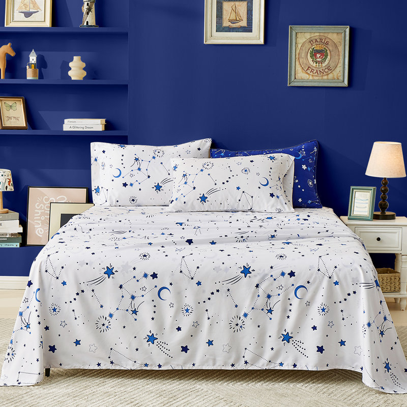 Super Soft Sheet Set With Printed Pattern For For A Cozy And Vibrant Bedroom, Queen