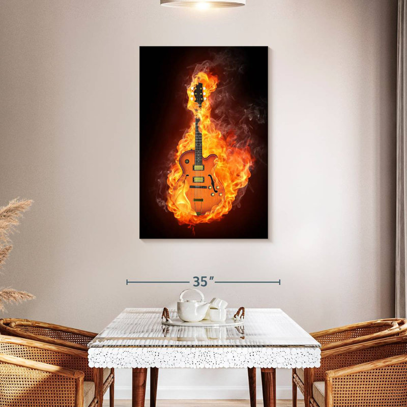 Abarca Blazing Electric Guitar, 45" H x 30" W