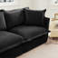Canapé à housse avec housse, canapé moderne à 3 places avec accoudoirs polyvalents, canapé en polaire chenille avec coussins moelleux et multiples, canapé confortable pour le salon, appartement, tissu chenille, noir-1631051125-1631051083