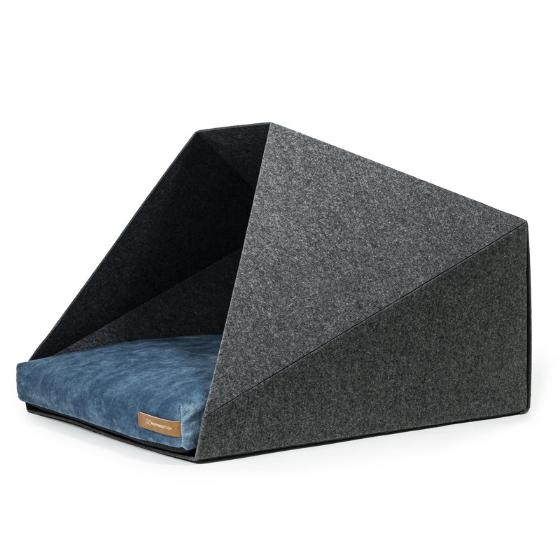 Polyester Pet Bed, Dark Grey/Blue