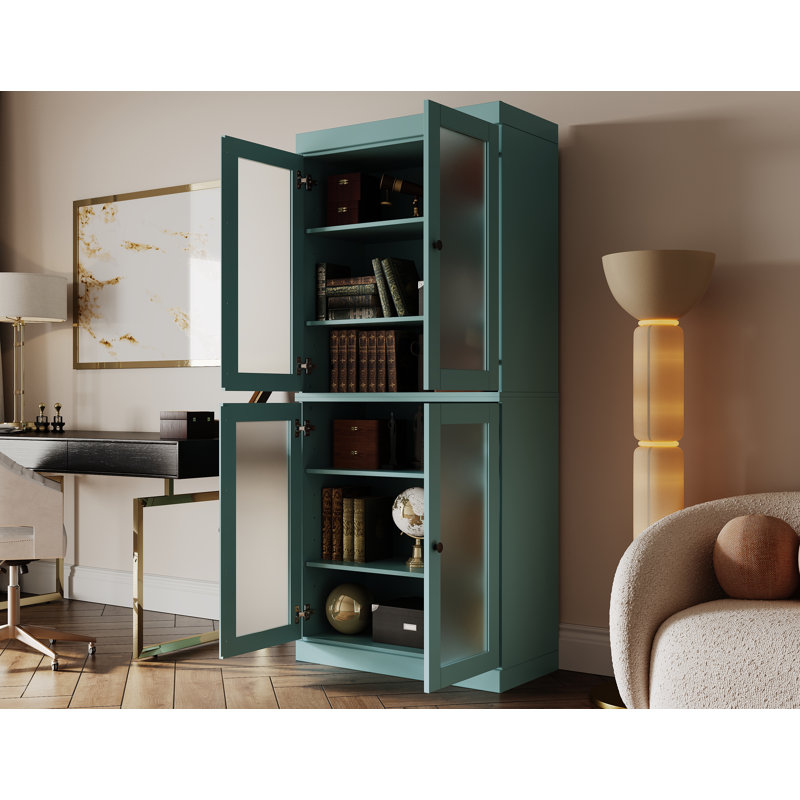 Bibliothèque à 6 tablettes Uriyah, Bleu aqua