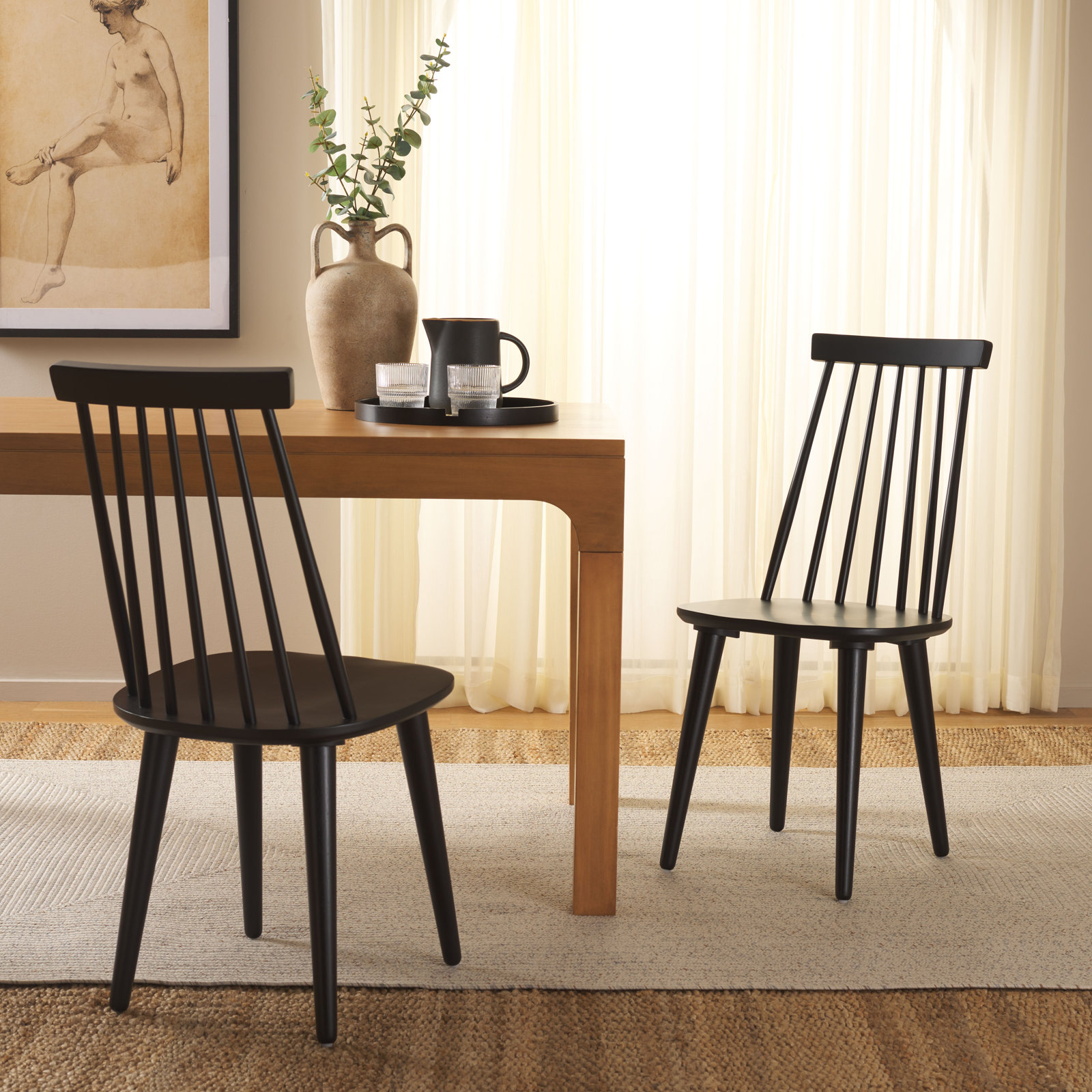 Rolde Dining Chair, Matte Black