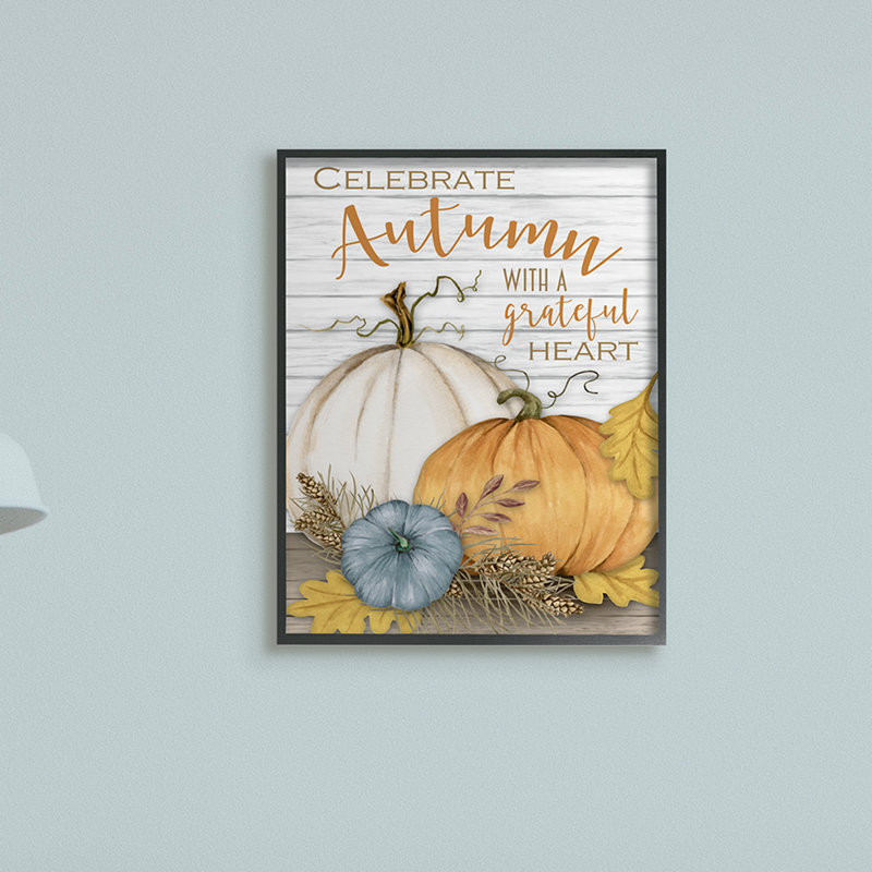 «Celebrate Autumn Expression Rustic Farm Harvest» par Gail Green, impression d'art textuel, H 20 po x l 16 po x P 1,5 po