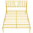 Metal Steel Platform Bed Frame With Iron-Art Headboard (Queen Size) - Gold