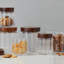 Fluted Glass Canister, Wood Lid-121607809